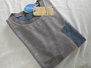 M寸・半袖新品／ミックス調ワッフルTシャツ◆アッシュピンク