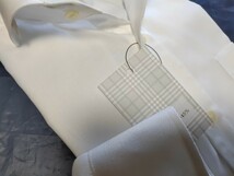 M寸・新品／日本製・無地ホリゾンタルカラーシャツ■白マイクロドビー_画像4