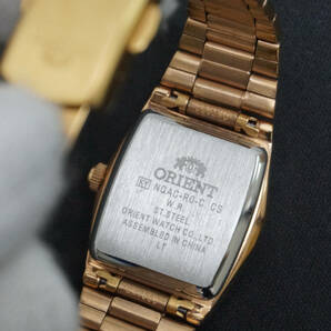 稼動品 ORIENT オリエント スリースター NQAC-R0 レディース腕時計 デイデイト 自動巻き 星型 カットガラス 純正ベルト アイボリー文字盤 の画像8