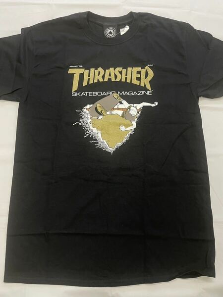 【新品】Thrasher First Cover T-Shirt - Black/Gold