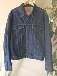 濃紺 90s ヴィンテージ LEVI'S リーバイス 70606 サード タイプ Gジャン オレンジタブ USA 復刻 デニム ジャケット 美品 L　 