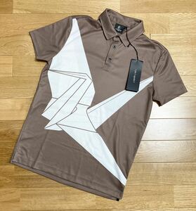 未使用☆[1PIU1UGUALE3 GOLF] 定価30,800 BIG LOGO S/S POLO ゴルフウェア 折鶴 ビッグロゴ 半袖ポロシャツ III 3 GRT049 POE202