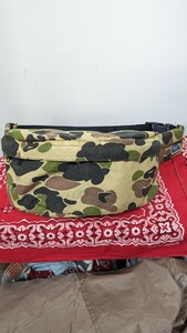  Vintage OUTDOOR Products Outdoor Products bag waist bag old clothes Duck Hunter pattern USA made belt bag camouflage 