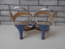 ◆エレガンスヒミコ　elegance卑弥呼　サンダル　24　レザー　ブルー　レディース　婦人靴　美品_画像4