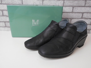 * режим eja Como Mode et Jacomotisi.D'ICI натуральная кожа черный туфли-лодочки 23 1/2 cm женская обувь сделано в Японии 