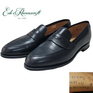 [ ultimate beautiful goods ] Britain EDWARD GREEN Edward Green made Ede&Ravenscrofti-dore- Ben sk loft black pe knee Loafer 27~27,5. coin 