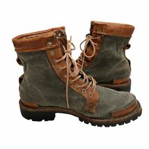 A882 Timberland BOOTS COMPANY ティンバーランドブーツカンパニー メンズ レースアップ9ホールブーツ 8M 約 26cm カーキ ブラウン_画像5