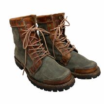 A882 Timberland BOOTS COMPANY ティンバーランドブーツカンパニー メンズ レースアップ9ホールブーツ 8M 約 26cm カーキ ブラウン_画像8