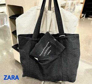 ★ZARA リユーザブルバッグ 大容量エコバッグ★グレー