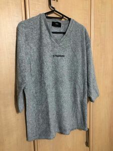 AZUL メンズ起毛V首Tシャツ　Sグレー