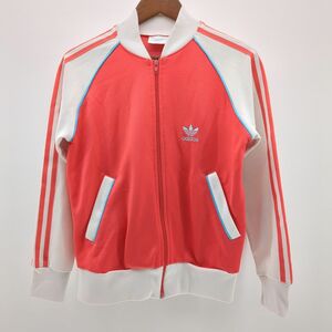 アディダス　トラックジャケット　ホワイト×ピンク　SIZE S　70’s〜80’s　メンズ　ジャージ　adidas ◆3109/宮竹店