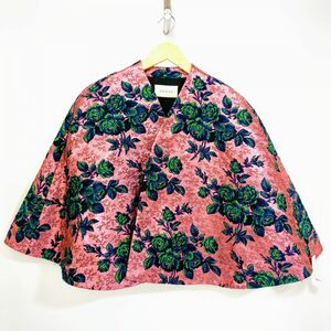 GUCCI グッチ ポンチョ 薔薇柄 レディース ピンク SIZE M ◆3118/静岡清水店