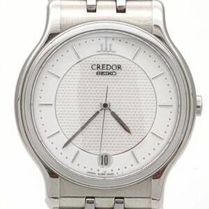 セイコー　クレドール　8J86-6A00　クォーツ　SS　白文字盤　デイト　メンズ　腕時計　SEIKO　◆3111/藤枝インター店