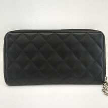 シャネル　長財布　カンボン　ココマーク　ラムスキン　ブラック　Gカード　ラウンドファスナー　CHANEL　中古　◆3111/藤枝インター店_画像3