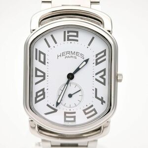エルメス　ラリー　RA1.810　ステンレススチール　白文字盤　クォーツ　腕時計　HERMES ◆3109/宮竹店