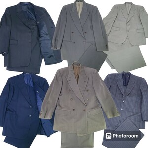 【大量15着】メンズ スーツ まとめ売り テーラードジャケットパンツセットアップ 古着卸 紳士服 レトロヴィンテージ HUGO BOSS BALMAIN 