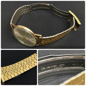 SU■ジャンク■④ SEIKO セイコー 腕時計 gold feather ゴールドフェザー J15002E 25石 14K GOLD FILLED シルバー文字盤 メンズ 時計の画像8