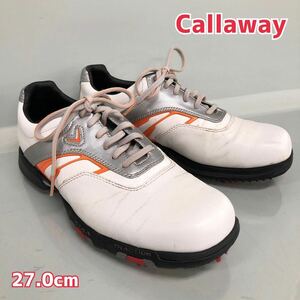 H■ Callaway キャロウェイ ゴルフシューズ 27.0cm メンズ ソフトスパイク ホワイト 白 ゴルフ 靴 シューズ スニーカー XTRA TRACTION 