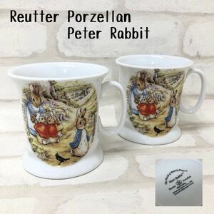 H■ Reutter Porzellan ロイター・ポーセリン Peter Rabbit ピーターラビット マグカップ 2客 セット 洋食器 ペア カップ コップ 陶磁器 