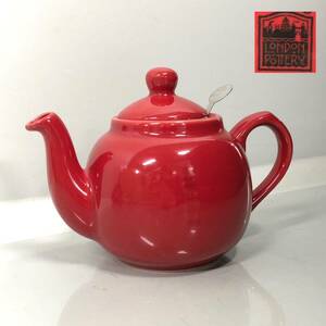 H■② LONDON POTTERY ロンドンポタリー ティーポット 2cup 600ml レッド 赤色 ポット ティーストレーナー 英国ブランド ファームハウス