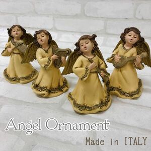 T■ アンティーク イタリア製 Angel Ornament エンジェル オーナメント 樹脂製 ？ 演奏する天使たち 364〜367 4点 セット コレクション