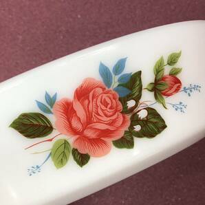 H■ JAJ Old Pyrex オールドパイレックス キャセロール コテージローズ ミルクガラス 薔薇 バラ 耐熱ガラス 厚手鍋 オーバル 調理器具 の画像4