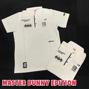 Y■未使用■④ MASTER BUNNY EDITION × BATMAN マスターバニー バットマン 10周年 半袖 ポロシャツ 2枚 白 サイズ3 メンズ ゴルフウェア 