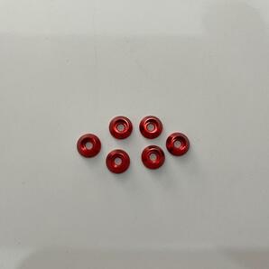 【新品未使用品】M3 アクセントワッシャ レッド 赤 40個セット M3直径ボルトに適合 アルミ合金製 アルマイトワッシャー ドレスアップ の画像4