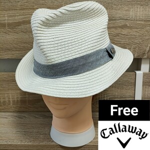 Callaway（キャラウェイ）ストローハット フリーサイズ 春夏 ホワイト 帽子 品番241-0191411 ■ネコポス発送！