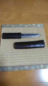 キャンプ用・ナイフ・革製鞘・古民具