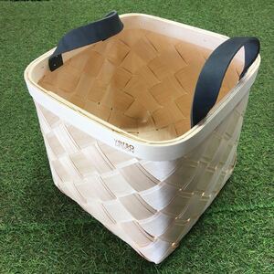 GX452 VERSO DESIGN ヴェルソ デザイン LASTU Birch Basket M black leathe 収納ボックス バスケット 木製 インテリア 未使用 保管品 カゴ