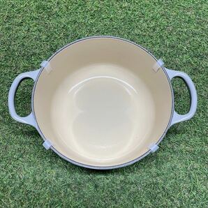 GX519 LE CREUSET ル・クルーゼ 両手鍋2117720-20cm ココット ロンド ホーロー鍋 料理 調理器具 ミストグレイ 箱汚れ破れ 未使用 保管品 鍋の画像3