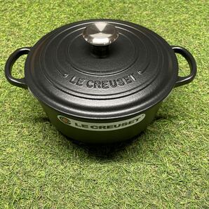 GX523 LE CREUSET ル・クルーゼ 両手鍋2117720-20cm ココット ロンド ホーロー鍋 料理 調理器具 ブラック 箱汚れ有り 未使用 保管品 鍋の画像2