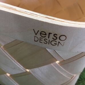 GX692 VERSO DESIGN ヴェルソ デザイン LASTU Birch Basket S black leathe 収納ボックス バスケット 木製 インテリア 未使用 保管品 カゴの画像6