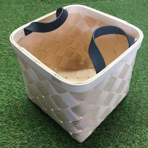 GX697 VERSO DESIGNveruso дизайн LASTU Birch Basket M black leathe место хранения box корзина из дерева интерьер не использовался хранение товар корзина 