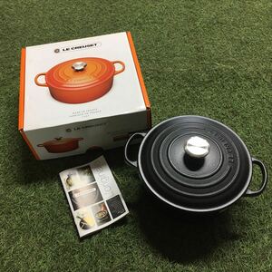 GX1501 LE CREUSET ル・クルーゼ 両手鍋2117720-20cm ココット ロンド ホーロー鍋 料理 調理器具 ブラック 箱汚れ破れ 未使用 保管品 鍋