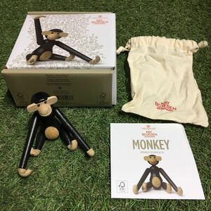 GX419 KAY BOJESEN－カイ・ボイスン 木製フィギュア MONKEY 北欧 木製玩具 インテリア 雑貨 未使用 保管品 フィギュア