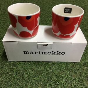 GX1532 marimekko マリメッコ ウニッコ 67849-001 ラテマグ2個セット レッド 食器 コップ 未使用 保管品 マグ