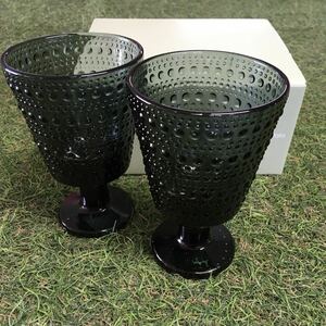 GX4455 iittala イッタラ カステヘルミ ユニバーサルグラス 260mL ダークグレー ペアグラス コップ 未使用 保管品 グラス