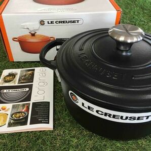 GX2223 LE CREUSET ル・クルーゼ 両手鍋 ココット ロンド 21177-18cm ホーロー鍋 料理 調理器具 ブラック 箱汚れ破れ 未使用 保管品 鍋の画像1