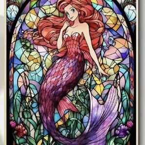 ダイヤモンドアート ステンドグラス風 マーメイド 人魚の画像1