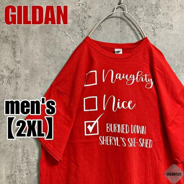 a100【GILDAN】プリントＴシャツ【メンズ2XL】レッド