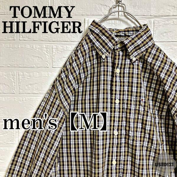m27【TOMMY HILFIGER】ボタンダウンシャツ【メンズM】チェック