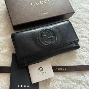 【限定価格】 158 GUCCI グッチ SOHO 2つ折り 長財布