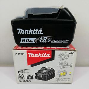 サ)[未使用] makita マキタ リチウムイオンバッテリ BL1860B 18V 6.0Ah A-60464 純正品 雪マーク付 バッテリー 管理Y