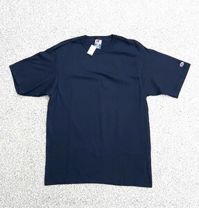 未使用 デッド 90s チャンピオン USA製 コットン 無地 Tシャツ 濃紺 L デッドストック ビンテージ 90年代