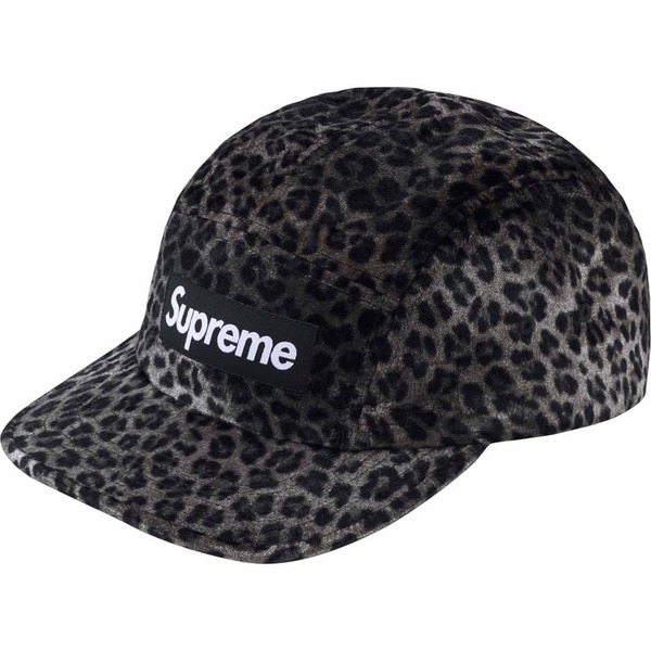 新品未開封品 SUPREME Leopard Velvet Camp Cap Black 24SS 黒 キャップ 