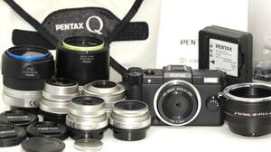 ★希少・美品★ PENTAX ペンタックス Q レンズキット 01-07フルセット ブラック #P138