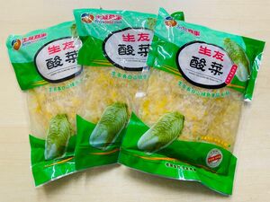 生友 東北酸菜 酸白菜 酸菜 酸菜絲 きざみ酸菜糸 白菜の塩漬 500g 3袋セット