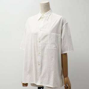 TG8503☆ワイズ Y's ヨウジヤマモト 総コットン 半袖 シャツ ブラウス 無地 ポケット付 オフホワイト サイズ3の画像1